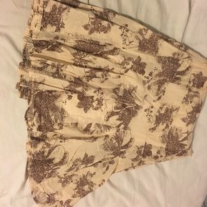 A.N.A. Tan Floral Print Skirt 100% Cotton